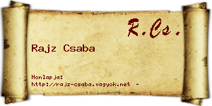 Rajz Csaba névjegykártya